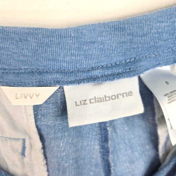 Vintage Womens' Livvy Chambray 100% Linen Wide Leg Crop Lagenlook Pants - Picture 7 of 9